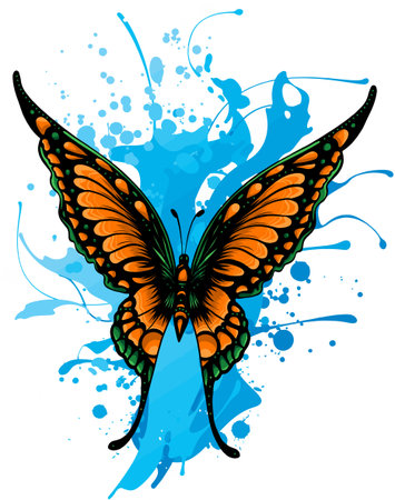 Butterfly with colorful wings. Vector illustration designのイラスト素材