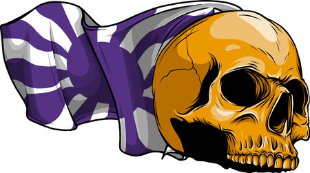 colored draw of human skull vector illustration designのイラスト素材