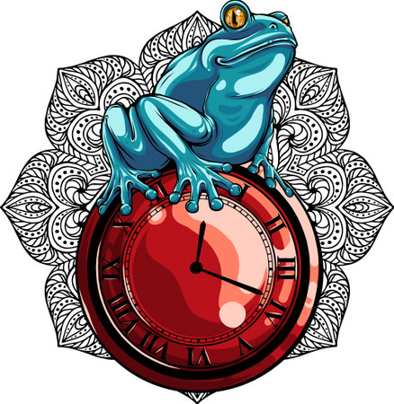 colored draw of frog vector illustration designのイラスト素材
