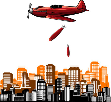 Vector illustration of old fighter plane designのイラスト素材