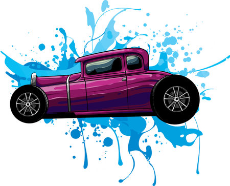 draw of hot rod car vector illustration designのイラスト素材