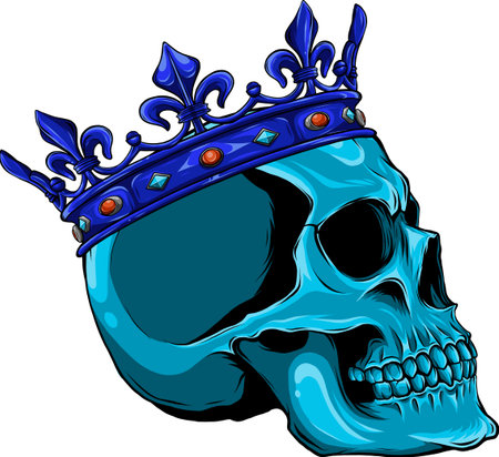 colored draw of human skull vector illustration designのイラスト素材