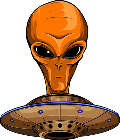 Alien head. vector illustration design of extraterrestrial humanoidのイラスト素材