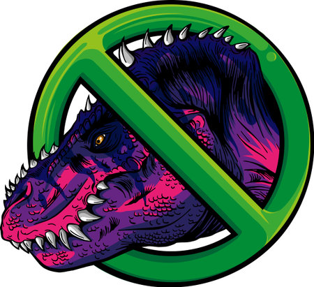 vector illustration of symbol Prohibited tyrannosaurus Rex.のイラスト素材