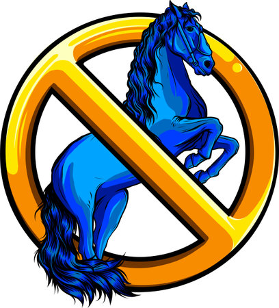 vector illustration of horse on white background. digital drawのイラスト素材