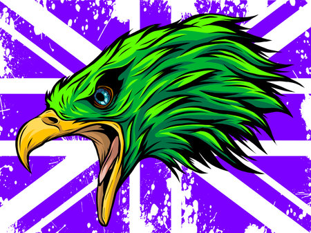united kingdom flag and eagle head vector artのイラスト素材