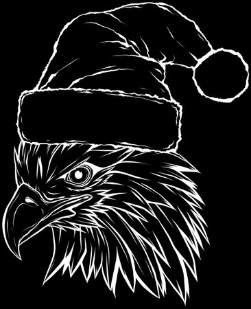 Eagle head in outline style. vector illustrationのイラスト素材