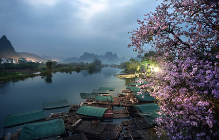 Yangshuo Yulong Riverの写真素材