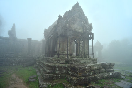 Rainy day at Angkor Watの写真素材