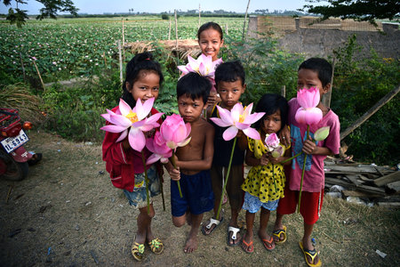 Cambodian childrenのeditorial素材