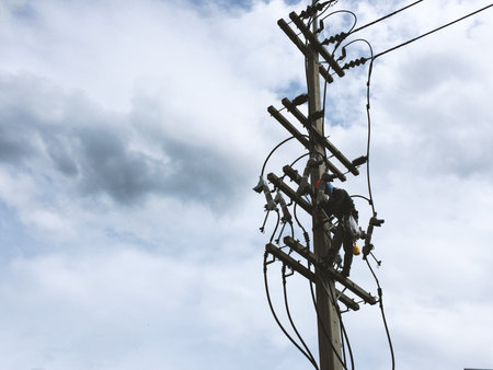 Man Working on the Working at height