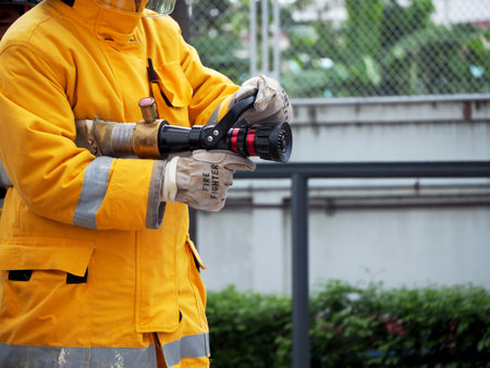 Fire departments and emergency response teams will conduct disaster preparedness drillsの写真素材