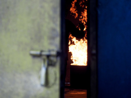 Fire departments and emergency response teams will conduct disaster preparedness drillsの写真素材