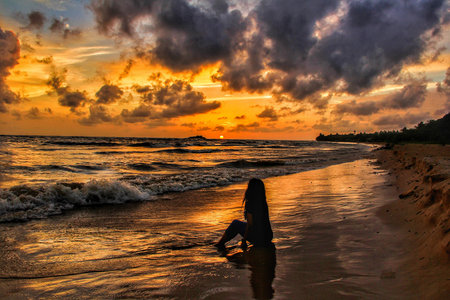 Sunset at Beachの写真素材