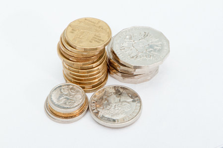 gold and silver coinの写真素材