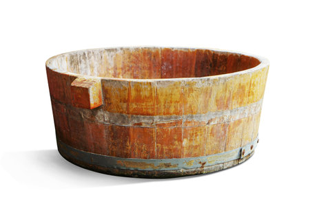 wooden bucket の写真素材