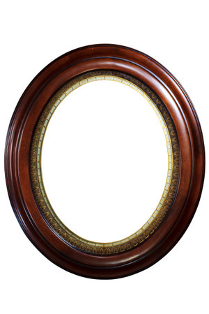 Luxury round wooden frame の写真素材