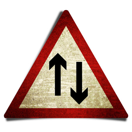 grunge retro vintage rusty old paper traffic sign の写真素材