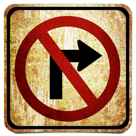 grunge retro vintage rusty old paper traffic signの写真素材