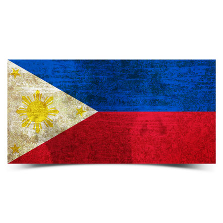 grunge retro vintage rusty old Philippines flag の写真素材
