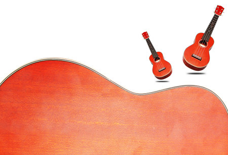 Closeup Hawaiian ukulele isolated の写真素材