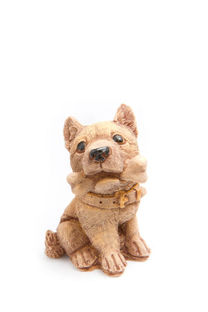 Sculpture dog and boneの写真素材