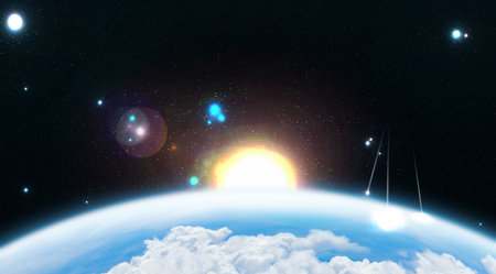 Earth view from spaceの写真素材