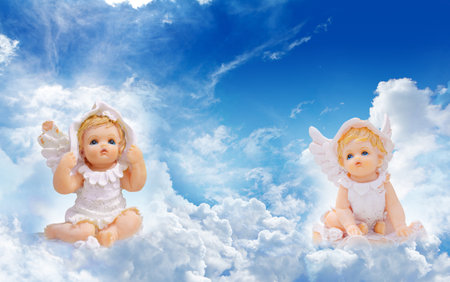 Two little angels の写真素材