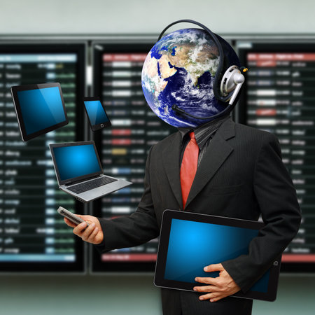 Business man and digital device