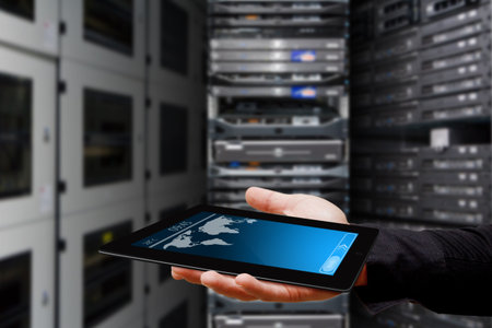 Tablet in data center room