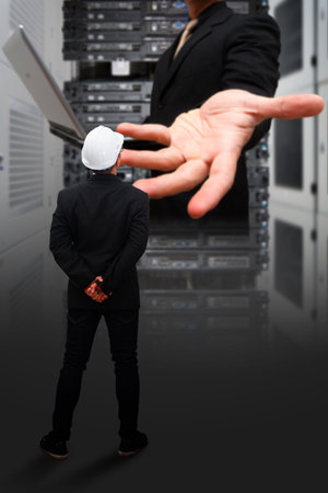 Engineering in data center roomの写真素材