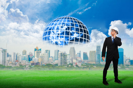 Engineering looking for the new worldの写真素材