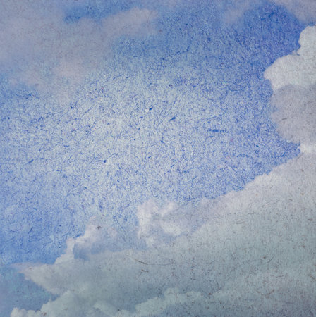Old Paper texture and blue sky viewの写真素材
