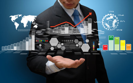 Financial graph on screenの写真素材