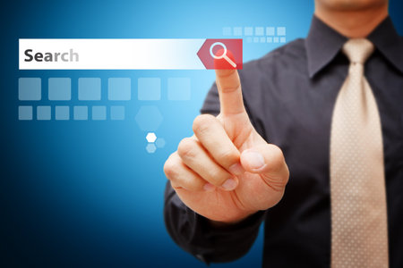 Business man touch the Smart search barの写真素材