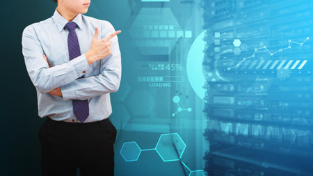 Networking computing service conceptの写真素材