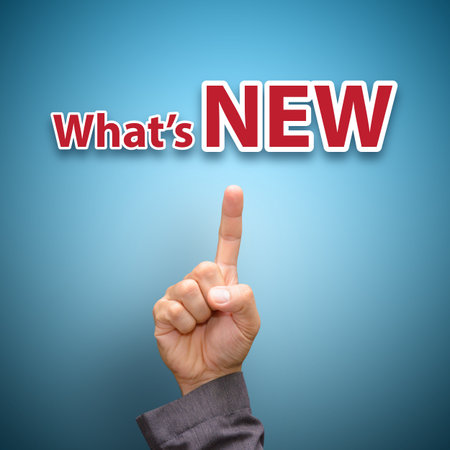 What 's new here finger pointの写真素材