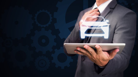 Car Auto mobile for insurance sale finance technology conceptの写真素材