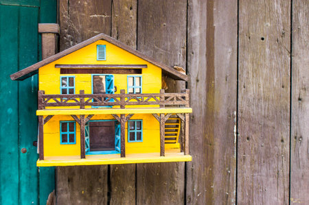 Wooden house mailbox