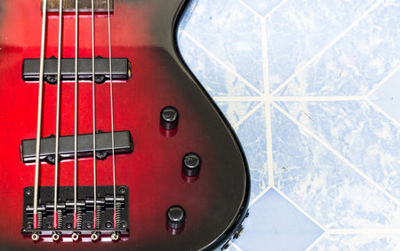 Red guitar bass
