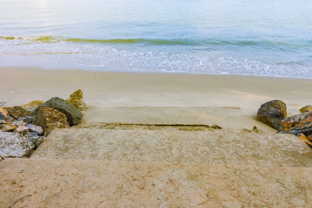 Staircase and tropical sea on the beach