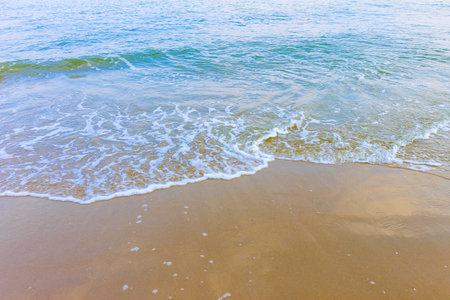 Soft wave of the sea on the sand beach