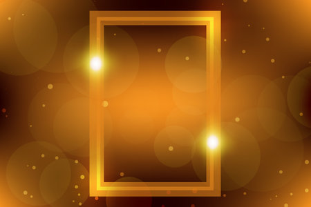 Orange frame with bokeh background, Vectorのイラスト素材