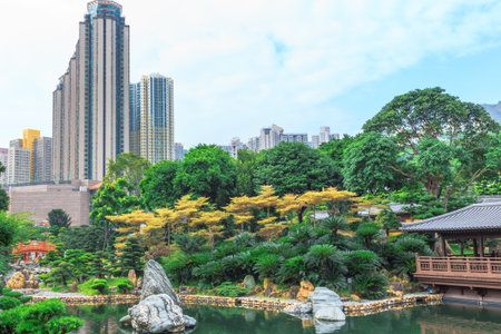 View of nature in Nan Lian Garden, Hong Kongの写真素材
