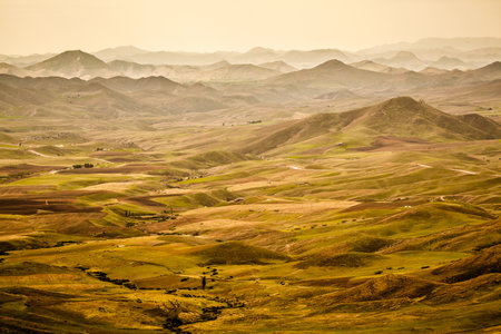View from the Atlas mountain in Moroccoの写真素材