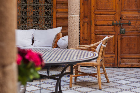 Traditional Moroccan-French house interiorの写真素材