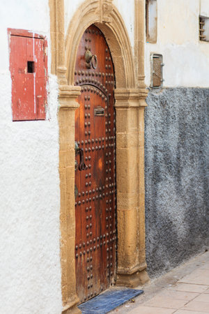 Typical Moroccan style main entrance from the streetのeditorial素材