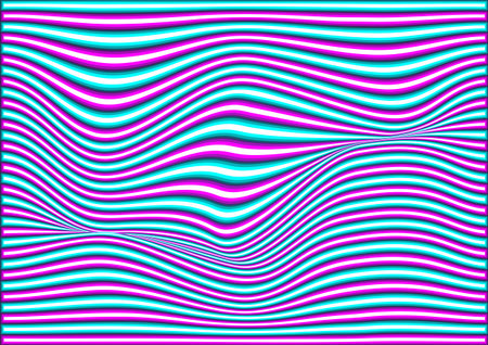 Distorted wavy lines abstract background vector illustration, curve It has a pink and blue straight...