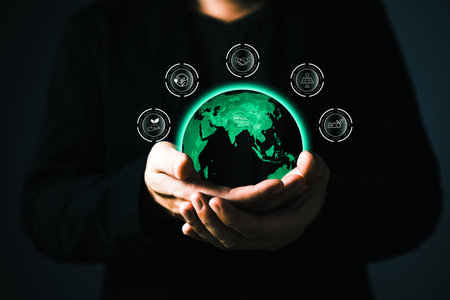 human are raising the planet to save energy,and reduce global warming,idea for environment conscious...