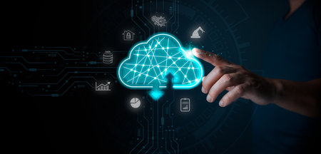 Cloud tech system sharing management for upload download transfer, touch Cloud computing...